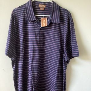 Michael KORS  Men’s short sleeves button down Polo Shirt midnight Navy NWT